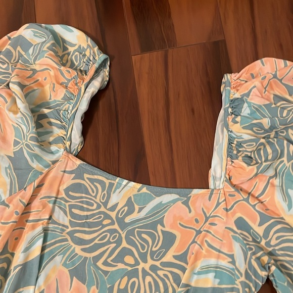 Jen’s pirate booty tropical printed midi dress backless with slits size medium - Picture 3 of 6
